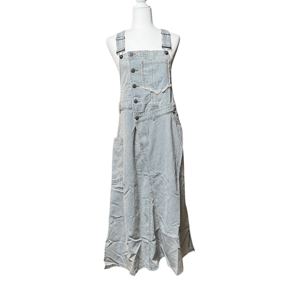 NWT POL Striped Denim Overall Dress - Picture 7 of 8